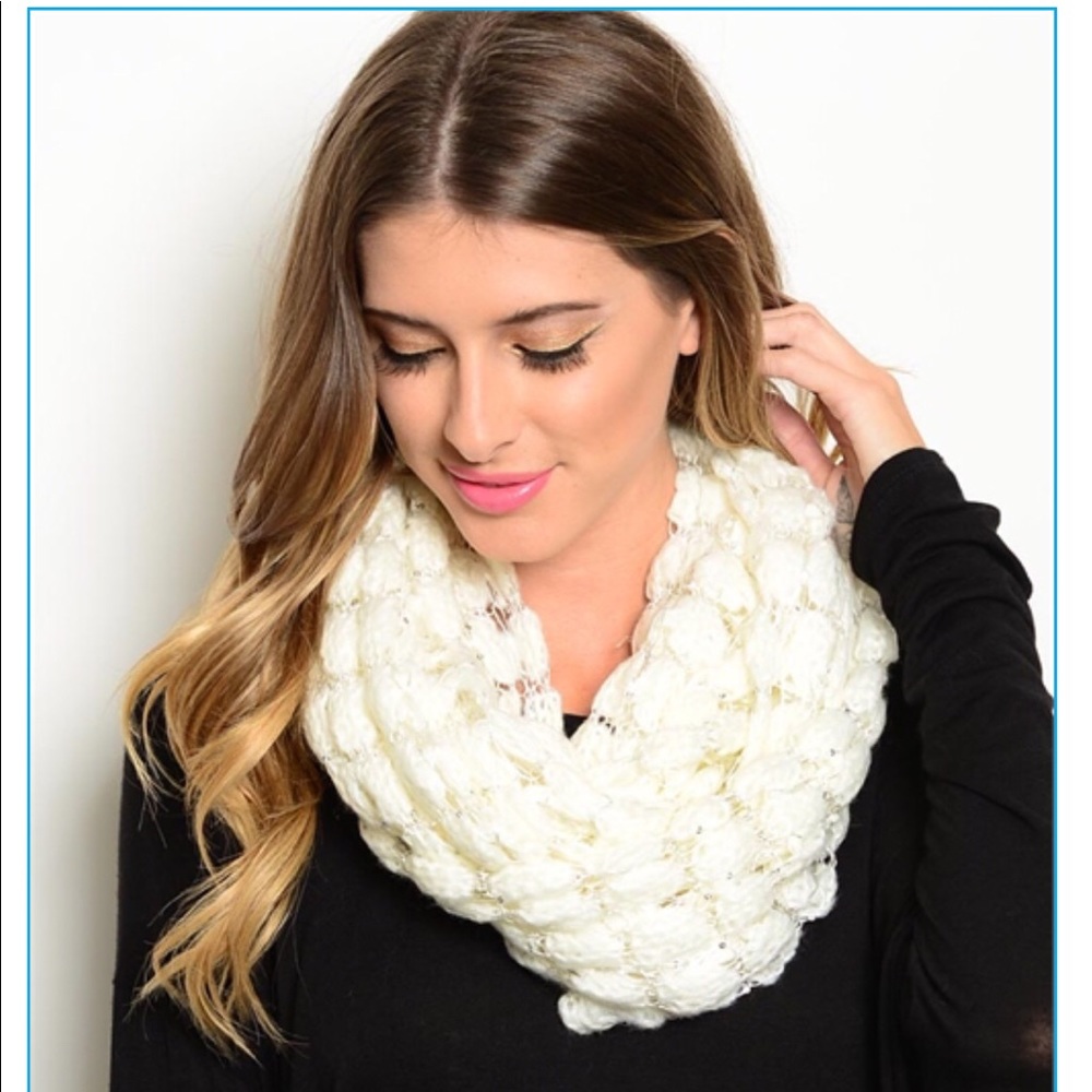 Ivory Knit Infinity Scarf